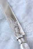 画像4: 1873年　英国ロンドン製　ヴィクトリアン　アンティークシルバー　純銀製　デザートナイフ　ブライトカット　約 19.5cm (4)