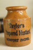 画像2: 美品　TAYLOR'S  マスタードポット 色艶の良いブラウン　ストーンウェア　小　1900年代初期　イギリス製　高7.6ｃｍ (2)