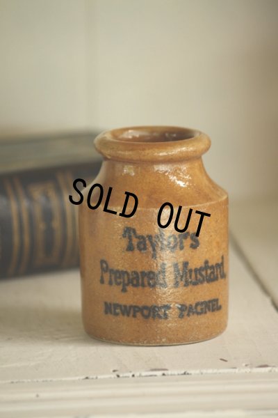 画像1: 美品　TAYLOR'S  マスタードポット 色艶の良いブラウン　ストーンウェア　小　1900年代初期　イギリス製　高7.6ｃｍ