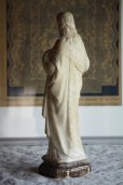 画像4: 1900年代初期　フランス製　アンティーク　イエス・キリスト像　「イエスの御心」 長い年月を経た石膏像　高33.5ｃｍ　1030ｇ (4)