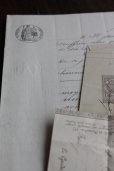 画像1: 1800年代　フランスの古文書　アンティーク・マニュスクリ　枯れたインク　美しい手書き文字　5種類　5枚　4ページ (1)