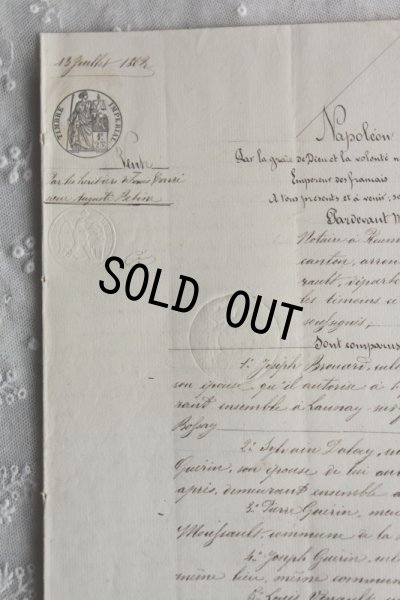 画像1: ★トップにナポレオンの文字★ 1800年代　フランスの古文書　アンティーク・マニュスクリ　枯れたインク　美しい手書き文字　見開き 1枚　3ページ
