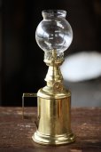 画像4: 1800年代後期　フランス製　アンティーク　ピジョンデザイン　オイルランプ　真鍮タンク　点灯テスト済　実用品　高 23.5ｃｍ (4)