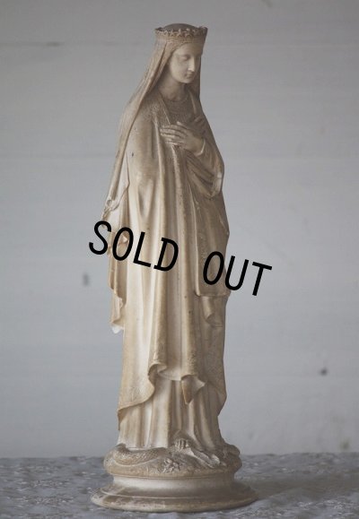 画像2: 希少　1800年代後期〜1900年代初期　フランス製　アンティーク　聖母マリア像　優しいオーラに癒されて　全高 33ｃｍ　989ｇ