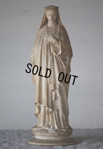 画像1: 希少　1800年代後期〜1900年代初期　フランス製　アンティーク　聖母マリア像　優しいオーラに癒されて　全高 33ｃｍ　989ｇ