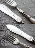 画像5: 英国貴族の豪華なアンティークシルバー　1880年　英国シェフィールド　マザーオブパール　純銀製　大型ナイフ＆フォークセット　見事な逸品 (5)