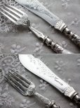 画像5: 英国貴族の豪華なアンティークシルバー　1870年　英国シェフィールド　マザーオブパール　純銀製　大型ナイフ＆フォークセット　見事な逸品 (5)