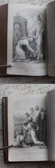 画像4: 1884年　フランス製　アンティーク聖書　アイボリーセル ＆ 真鍮の縁飾りと モノグラム　マリア・キリスト・ヨセフの挿絵　全512ページ (4)