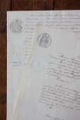 画像1: 1800年代　フランスの古文書　アンティーク・マニュスクリ　枯れたインク　美しい手書き文字　2種類　2枚　6ページ (1)