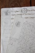 画像1: 1800年代　フランスの古文書　アンティーク・マニュスクリ　枯れたインク　美しい手書き文字　2種類　2枚　8ページ (1)