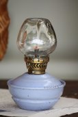 画像4: お買い得　1930年　イギリス製　KELLY　アンティーク　オイルランプ　ウィスタリア色タンク ＆ クリアガラス　点火テスト済　実用品 (4)