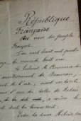 画像3: 1800年代　フランスの古文書　アンティーク・マニュスクリ　枯れたインク　美しい手書き文字　見開き1枚　4ページ (3)