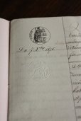 画像4: 1800年代　フランスの古文書　アンティーク・マニュスクリ　枯れたインク　美しい手書き文字　表紙つき　見開き1枚　2ページ (4)