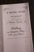 画像1: 1800年代　フランスの古文書　アンティーク・マニュスクリ　枯れたインク　美しい手書き文字　表紙つき　見開き1枚　3ページ (1)