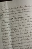 画像3: 1800年代　フランスの古文書　アンティーク・マニュスクリ　枯れたインク　美しい手書き文字　表紙つき　見開き1枚　2ページ (3)