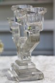 画像3: 希少　1900年代初期　フランス製　アンティーク　アールデコ　厚いガラスの蝋台　キャンドルスタンド　幅23ｃｍ　707ｇ　お勧めの逸品！ (3)