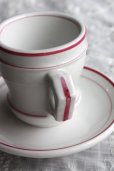 画像3: 美品　フランス製　アンティーク　Brulot　ブリュロカップ＆ソーサー　白地　ピンクライン　1800年代後期〜1900年代初期製 (3)