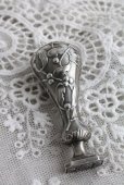 画像2: 優美なヤドリギの象嵌　1900年代初期　フランス製　アンティークシルバー　シーリングスタンプ　純銀製　刻印有（800/1000）　美品 (2)