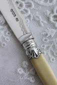 画像3: 美品　1901年　英国シェフィールド　エドワーディアン　アンティークシルバー　ボーンハンドル　純銀製　バターナイフ　16.1ｃｍ (3)
