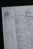 画像1: 1800年代　フランスの古文書　アンティーク・マニュスクリ　枯れたインク　美しい手書き文字　見開き1枚　3ページ (1)