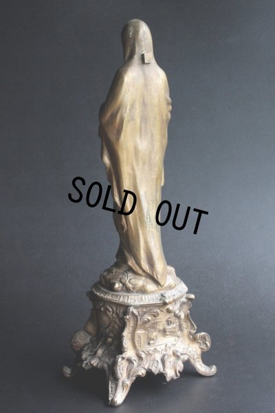 画像3: 奇跡の泉ルルド　アンティーク　マリア像　何とも優しいお顔のマリア様　大きな金属製　39cm　2130g　フランス製　1800年代後期
