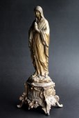 画像1: 奇跡の泉ルルド　アンティーク　マリア像　何とも優しいお顔のマリア様　大きな金属製　39cm　2130g　フランス製　1800年代後期 (1)