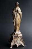 画像2: 奇跡の泉ルルド　アンティーク　マリア像　何とも優しいお顔のマリア様　大きな金属製　39cm　2130g　フランス製　1800年代後期 (2)