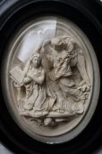 画像3: アンティーク　マリア像　大天使ガブリエル　黒木楕円額ガラスドーム　レリーフ　20.2cm　フランス製　1900年代初期 (3)