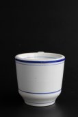 画像4: アンティーク 　クレイユ モントロー　ブリュロカップ　白磁にブルーライン　1800年代後期　フランス製 (4)