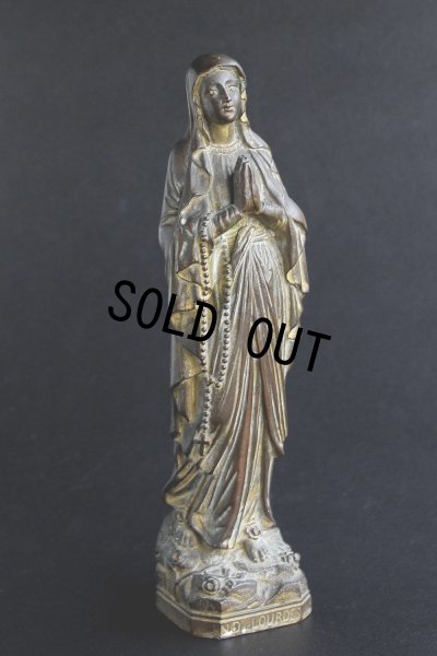 画像2: 奇跡の泉ルルド　アンティーク　マリア像　何とも優しいお顔の古銅製聖母マリア様　フランス製　1900年代初期