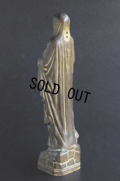 画像4: 奇跡の泉ルルド　アンティーク　マリア像　何とも優しいお顔の古銅製聖母マリア様　フランス製　1900年代初期