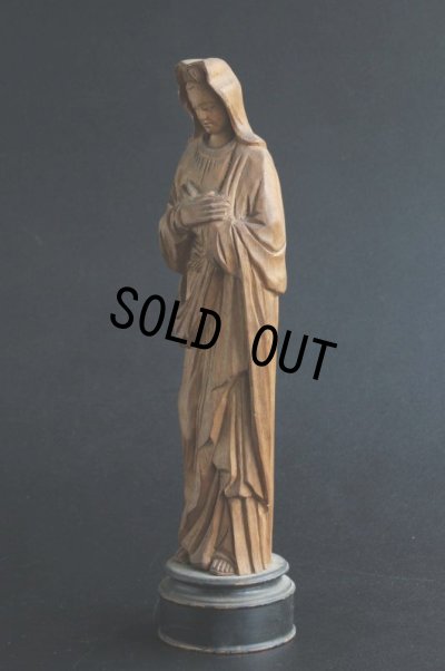 画像2: 1900年代初期　フランス製　アンティーク　木製　聖母マリア像　木彫り　29.5cm