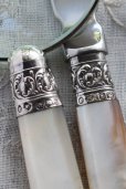 画像2: 美品 英国アンティークシルバー 純銀製 ルーペ ＆ ペーパーナイフ セット マザーオブパール 1899年 シェフィールド製