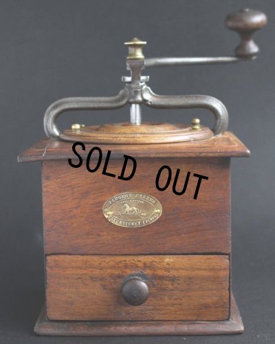 画像2: 希少　特大型　1850〜1930年　フランス製　アンティーク　プジョー　コーヒーミル　T型 クルミ材＆鋳鉄　刃はメンテナンス済の極美