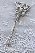 画像1: 純銀製 アンティークシルバー ヒルデスハイムローズ 可憐な薔薇の象嵌 ペイストリートング ドイツ製 (1)