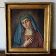 画像2: 19世紀 青いヴェールの聖母 マリア キャンバスに肉筆油彩画 金彩木製額 アンティーク 宗教絵画 イタリア フィレンツェ