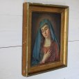 画像6: 19世紀 青いヴェールの聖母 マリア キャンバスに肉筆油彩画 金彩木製額 アンティーク 宗教絵画 イタリア フィレンツェ