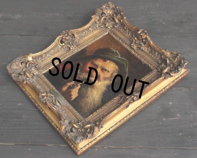 画像10: アンティーク フランス 油彩画 「パイプを持つバスクの男」 ロマーナ・アレーギ (1875-1932) 作 サイン有 木製金彩額装