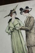 画像1: 1914年　フランス　PARIS製　モード誌　ジュルナル・デ・ドゥモワゼル（Journal des Demoiselles）付属　アンティークプリント　28.5×20ｃｍ (1)