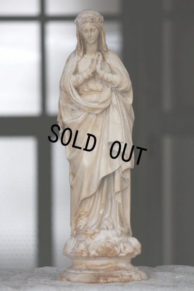 画像1: １９世紀　フランス製　薔薇冠　祈りの聖母　アンティーク　マリア像　（ 8 December 1854 ）　４４ｃｍ　２．４４kg