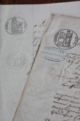 画像2: 1800年代　フランスの古文書　アンティーク・マニュスクリ　枯れたインク　美しい手書き文字　2種類　2枚　8ページ (2)