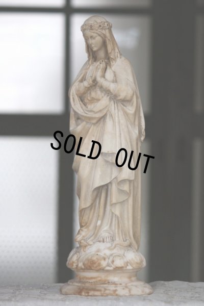 画像5: １９世紀　フランス製　薔薇冠　祈りの聖母　アンティーク　マリア像　（ 8 December 1854 ）　４４ｃｍ　２．４４kg