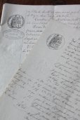 画像1: 1800年代　フランスの古文書　アンティーク・マニュスクリ　枯れたインク　美しい手書き文字　2種類　2枚　6ページ (1)