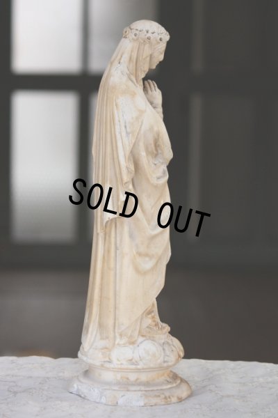 画像2: １９世紀　フランス製　薔薇冠　祈りの聖母　アンティーク　マリア像　（ 8 December 1854 ）　４４ｃｍ　２．４４kg