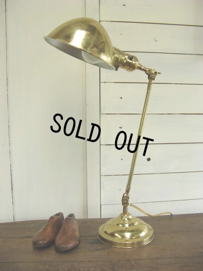 画像1: 美品　H & H Lamp  Company　デスクランプ　輝く真鍮製！ 1930年代・アメリカ製 