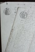 画像1: 1800年代　フランスの古文書　アンティーク・マニュスクリ　枯れたインク　美しい手書き文字 2種類　2枚　5ページ (1)