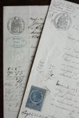 画像1: 1800年代　フランスの古文書　アンティーク・マニュスクリ　枯れたインク　美しい手書き文字　2種類　2枚　5ページ (1)