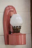 画像3: お買い得　アンティーク　ケリー　オイルランプ　ベイビーピンクの壁掛け可能タイプ　1930年代　イギリス製 (3)