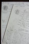 画像1: 1800年代　フランスの古文書　アンティーク・マニュスクリ　枯れたインク　美しい手書き文字 2種類　2枚　6ページ (1)