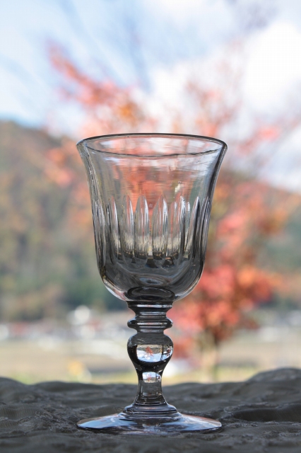 1900年代初期 オールドバカラ フランス製 アンティーク ワイングラス クリスタルガラス 口径6.5ｃｍ 全高12ｃｍ　